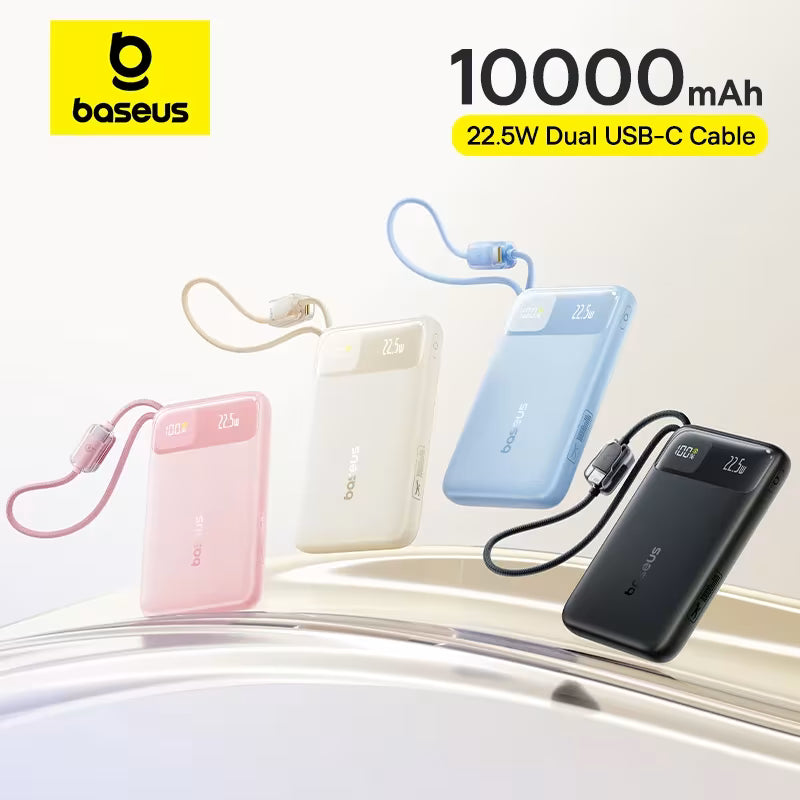 Baseus EnerFill FC11 Digital Display Power Bank with Dual Built-in Cables 10000mAh 22.5W
