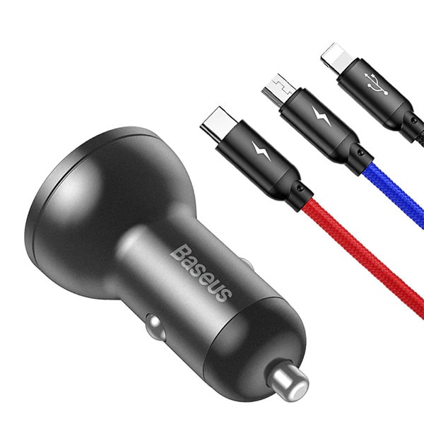 Baseus Digital Display Dual USB 4.8A Car Charger 24W