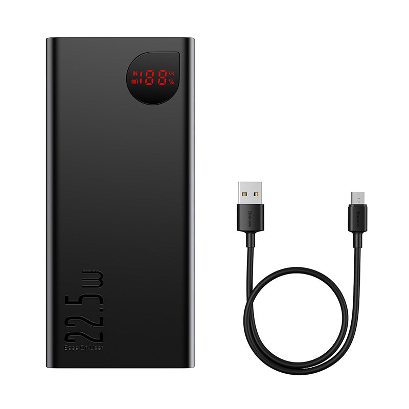 Baseus Adaman Digital Display Fast Charge Power Bank 40000mAh 22.5W (With Simple Series Charging Cable USB to Type-C 0.3m  Black)