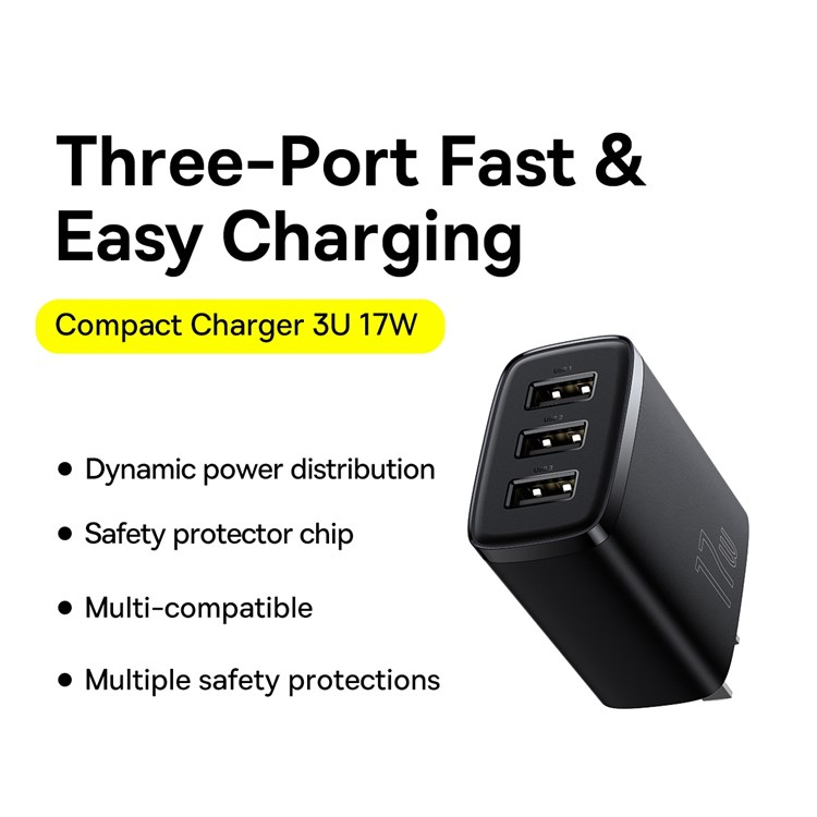 Baseus Compact Charger 3U 17W CN