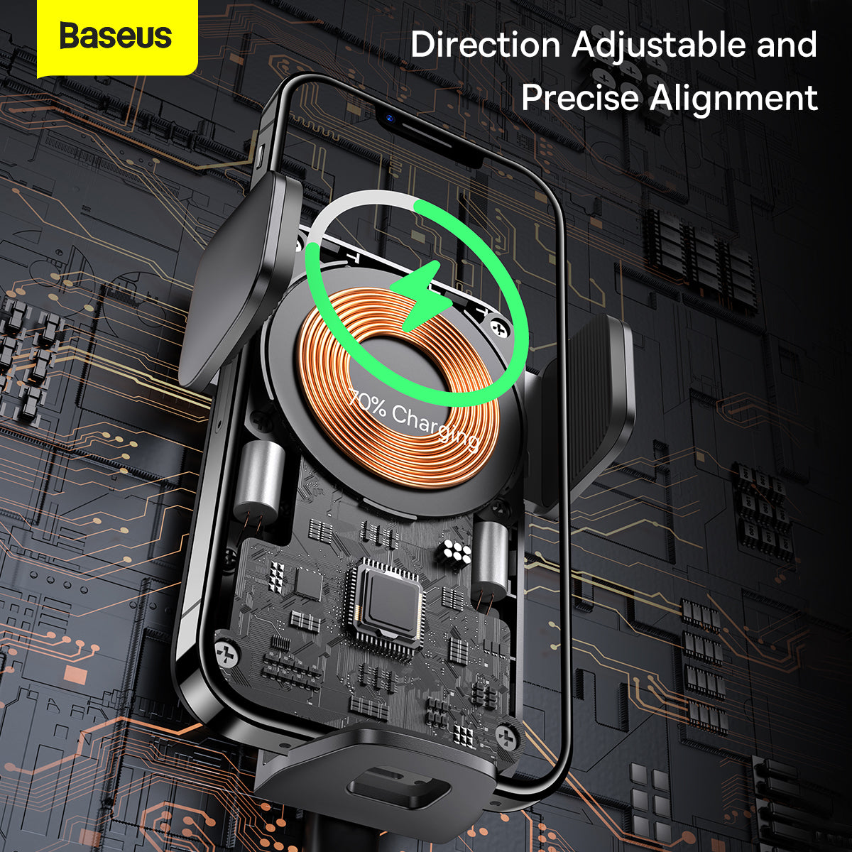 Baseus Wisdom Auto Allignment Car Mount Wireless Charger 15W (Suction Cup Type)