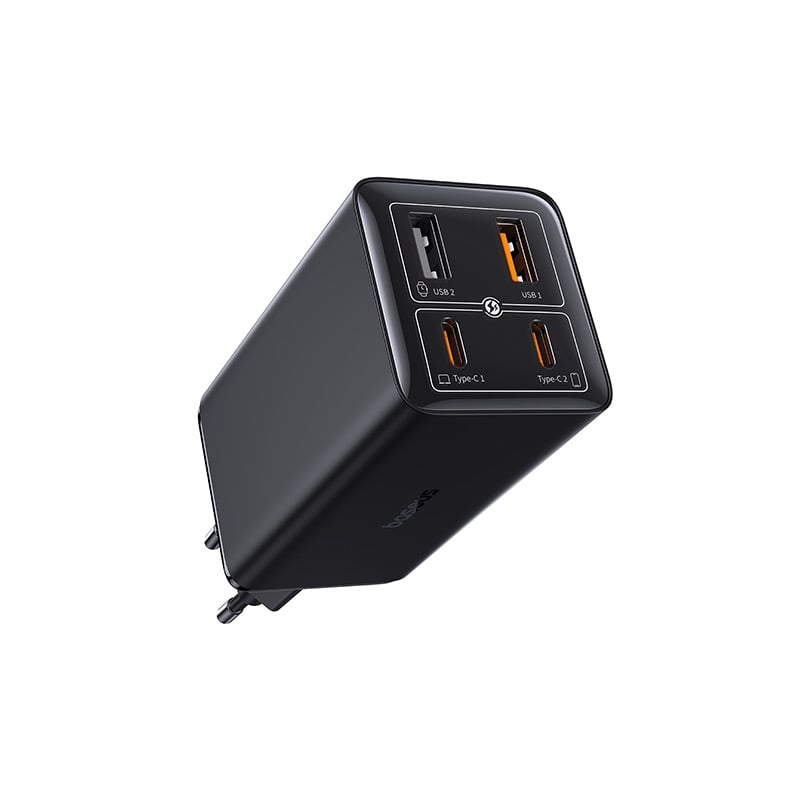 Baseus GaN6 Pro Fast Charger 2C+2U 100W US (With:Mini White Cable Type-C to Type-C100W(20V/5A) 1m