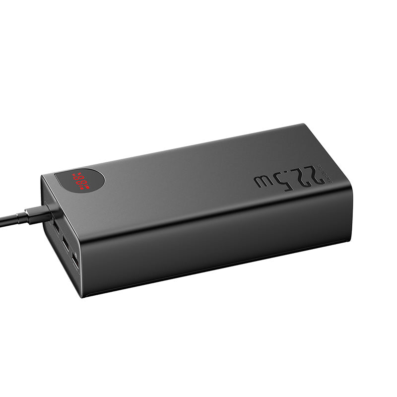 Baseus Adaman Digital Display Fast Charge Power Bank 40000mAh 22.5W (With Simple Series Charging Cable USB to Type-C 0.3m  Black)