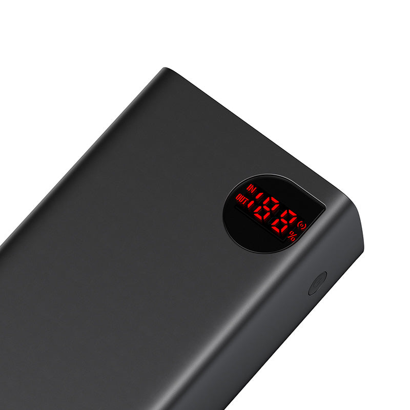 Baseus Adaman Digital Display Fast Charge Power Bank 40000mAh 22.5W (With Simple Series Charging Cable USB to Type-C 0.3m  Black)