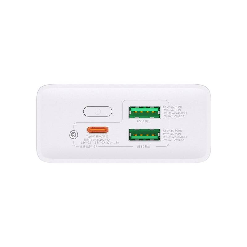 Baseus Adaman2 Digital Display Fast Charge Power Bank 20000mAh 30W （VOOC Edition)（ With Simple Series Charging Cable USB to Type-C 3A 0.3m Black）