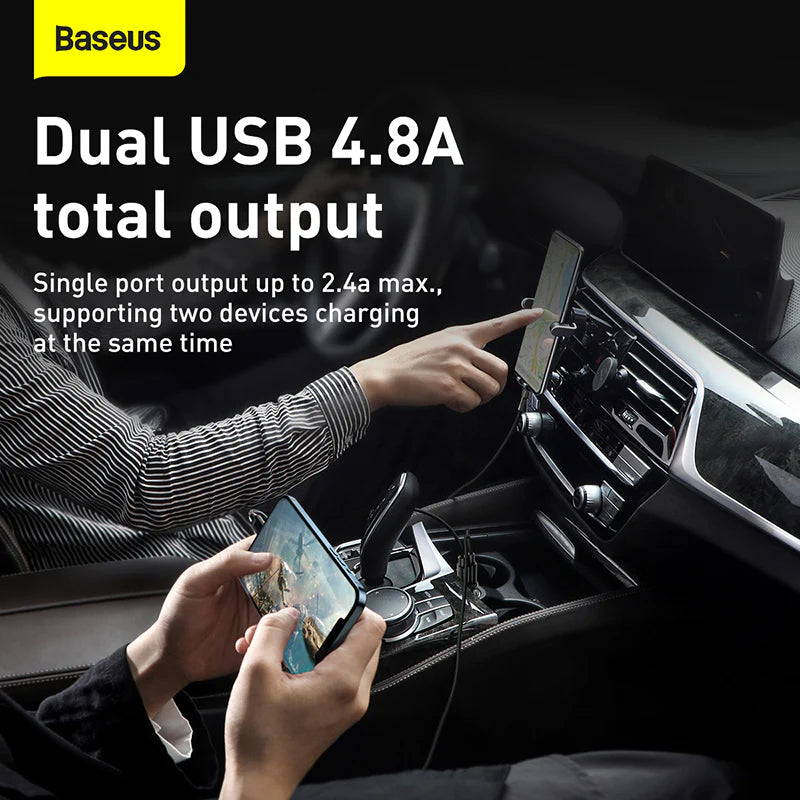 Baseus Grain Pro Car Charger (Dual USB 4.8A )