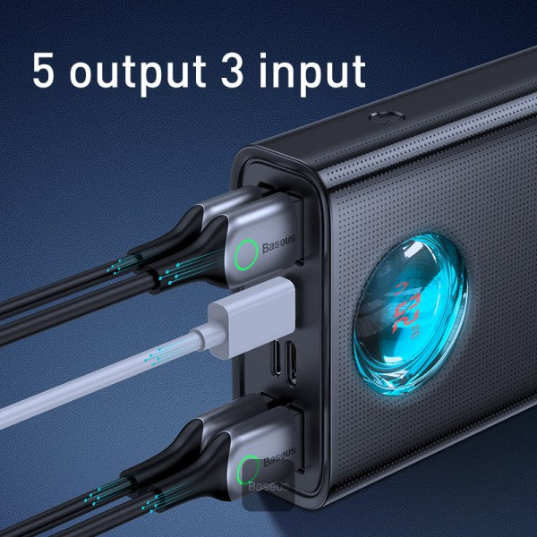 Baseus Amblight Digital Display Fast Charge Power Bank 30000mAh (Include：Baseus Xiaobai Series Fast Charging Cable Type-C  to Type-C 100W(20V/5A) 1m） Overseas Edition