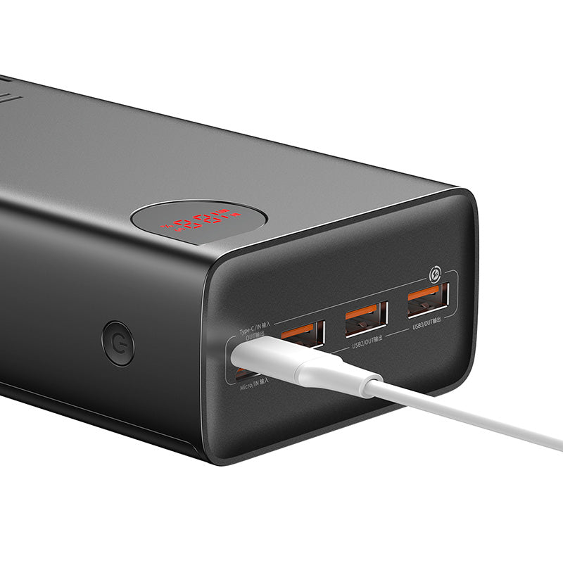 Baseus Adaman Digital Display Fast Charge Power Bank 40000mAh 22.5W (With Simple Series Charging Cable USB to Type-C 0.3m  Black)