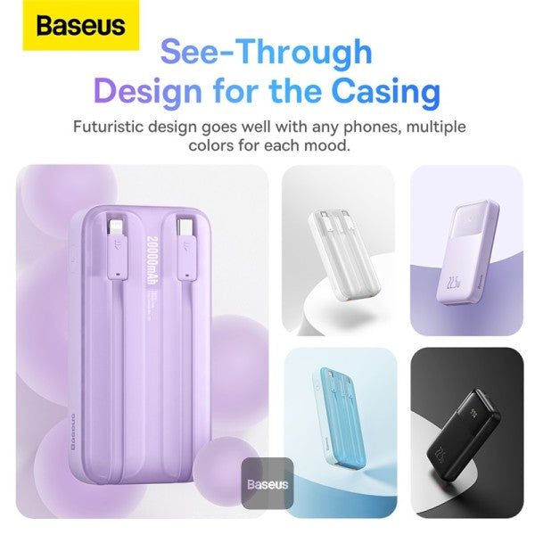 Baseus Comet  Series Dual-Cable Digital Display Fast Charge Power Bank 10000mAh 22.5W (With Simple Series Charging Cable USB to Type-C  30cm）