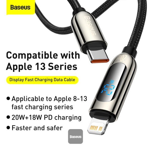 Baseus Display Fast Charging Data Cable Type-C to  IP 20W