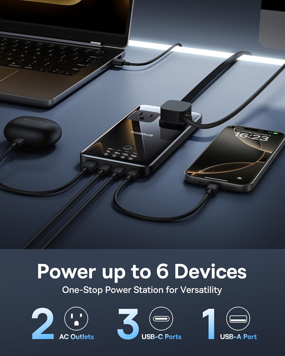Baseus Blade Power Strip 2AC+1U+3C 140W
