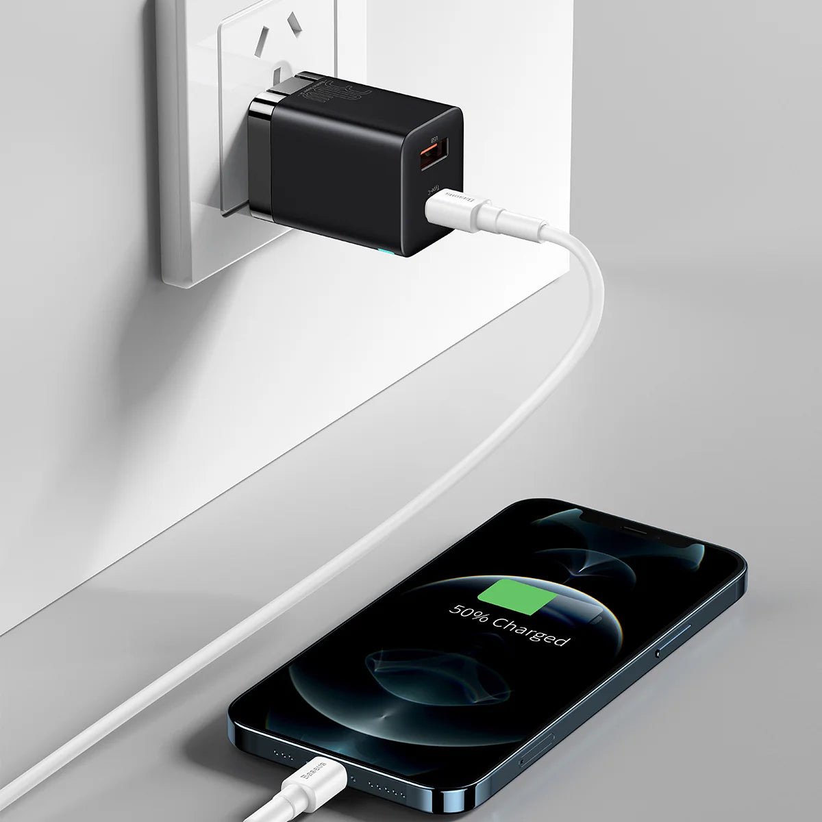 Baseus Super Si Pro Quick Charger Type C + USB 30W CN