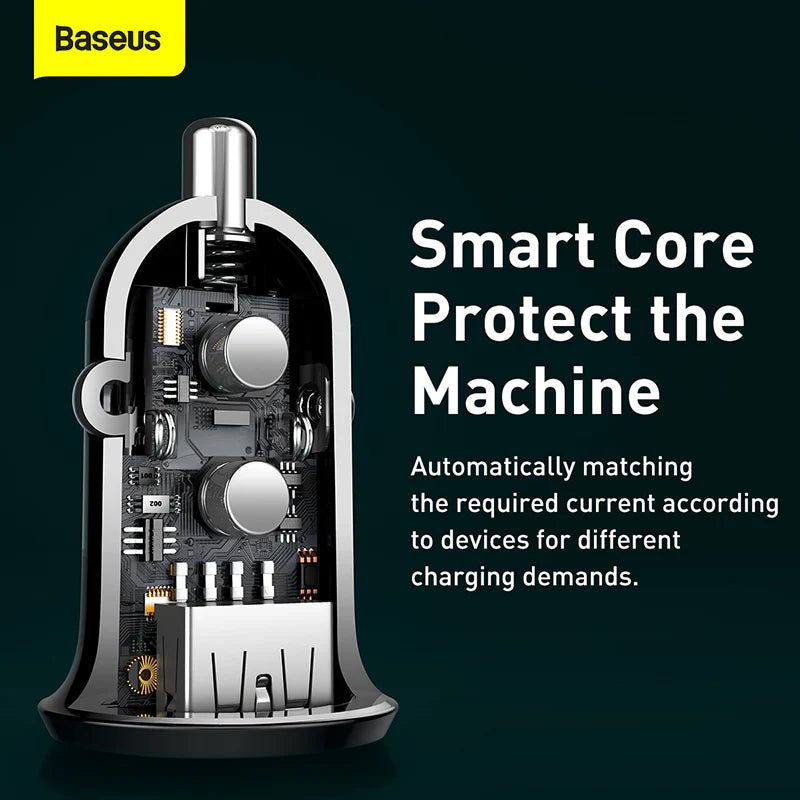 Baseus Grain Pro Car Charger (Dual USB 4.8A )