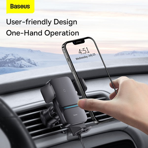 Baseus Wisdom Auto Allignment Car Mount Wireless Charger 15W (Air Vent Type)
