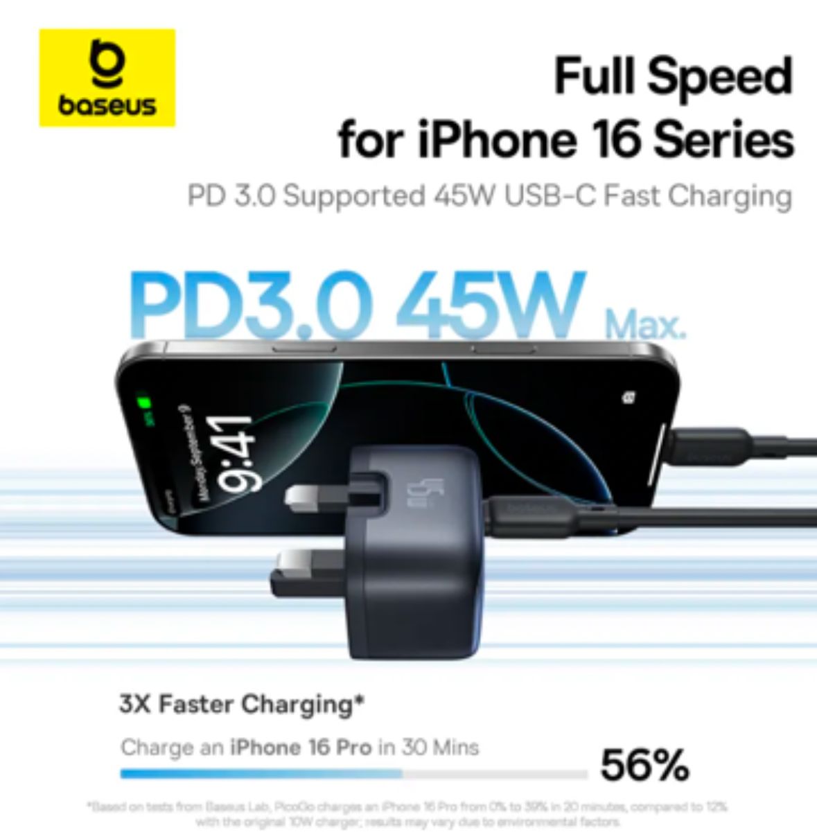 Baseus PicoGo AE11 GaN Fast Charger 1C 45W UK
