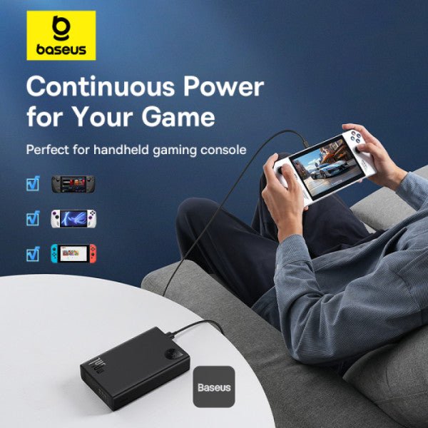 Baseus Adaman  Digital Display Fast Charge Power Bank 24000mAh 140W（With Superior Series Fast Charging Data Cable Type-C to Type-C 240W (48V/5A) 1m Black）