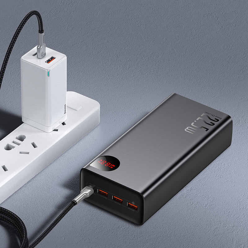 Baseus Adaman Digital Display Fast Charge Power Bank 40000mAh 22.5W (With Simple Series Charging Cable USB to Type-C 0.3m  Black)