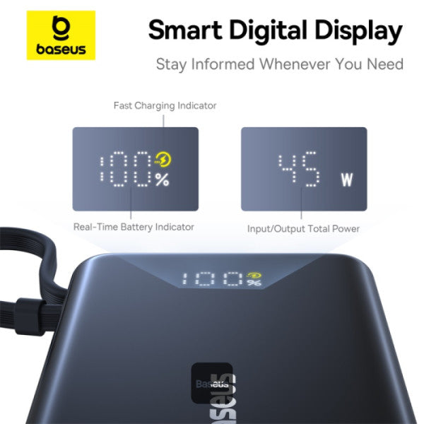 Baseus Picogo Power Bank 45W 10000mAh With Built-in Cable