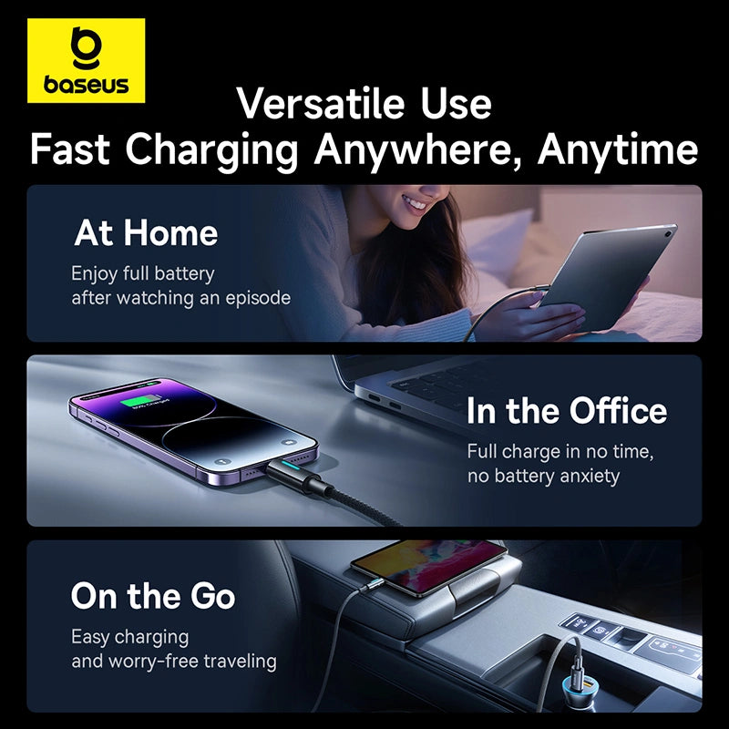 Baseus Lit Button-Control Fast Charging Data Cable USB-C to iP 20W