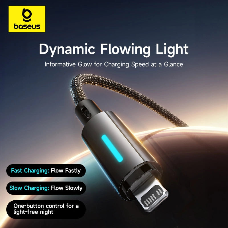 Baseus Lit Button-Control Fast Charging Data Cable USB-C to iP 20W