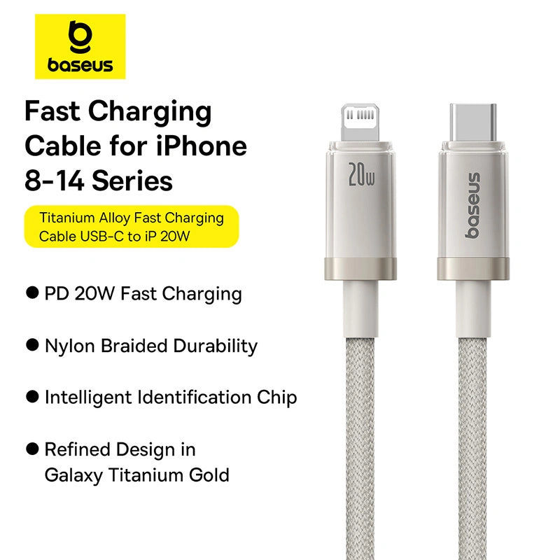 Baseus Titanium Alloy Fast Charging Cable Type-C to iP 20W