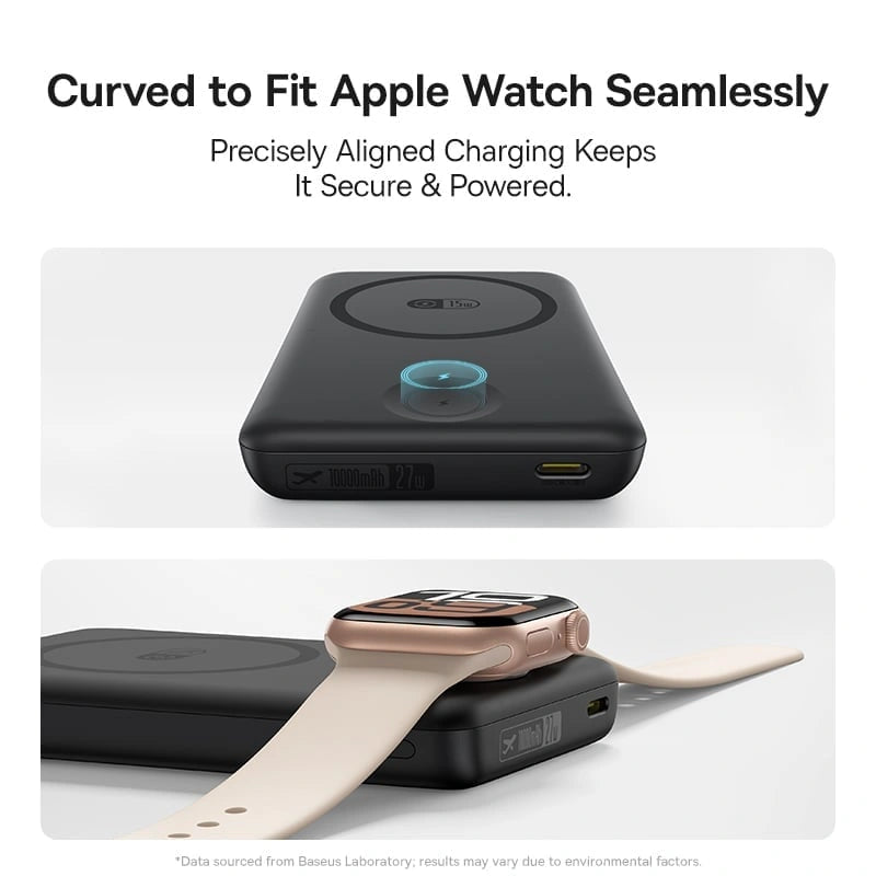 Baseus EnerFill FT11 Magnetic Power Bank for iWatch and Phone 10000mAh 27W Cosmic Black 
