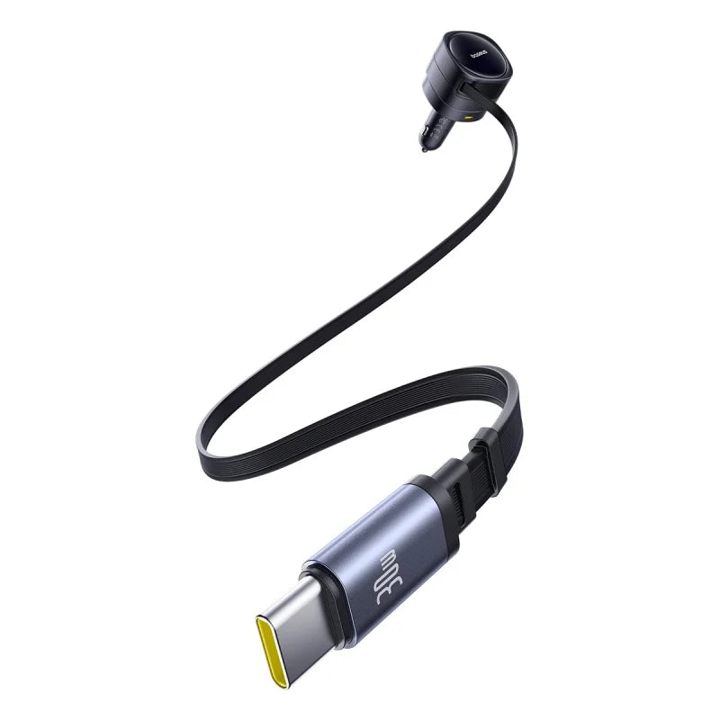 Baseus Enjoyment Max Car Charger C+L Cables & U+C Ports 90W Cosmic Black