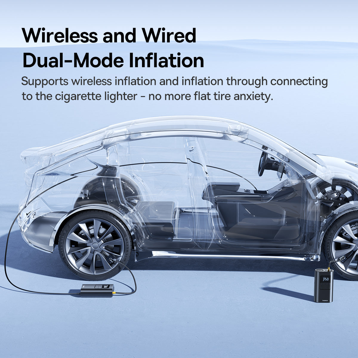 Baseus PrimeTrip VA1 Wired and Wireless 2-in-1 Tire Inflator