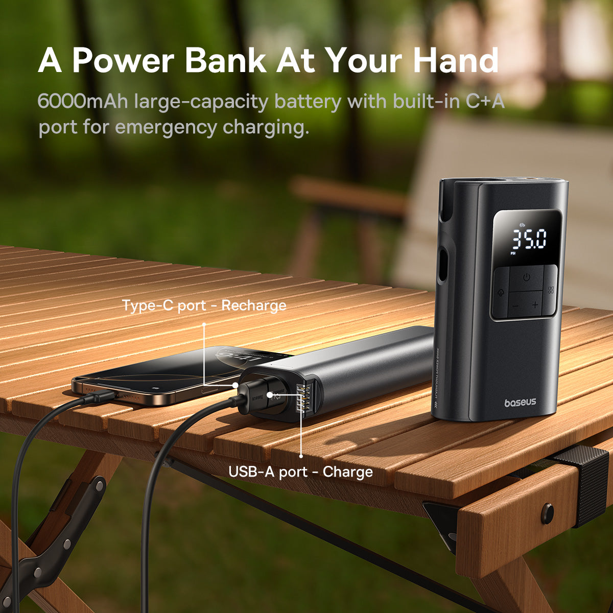 Baseus PrimeTrip VA1 Wired and Wireless 2-in-1 Tire Inflator