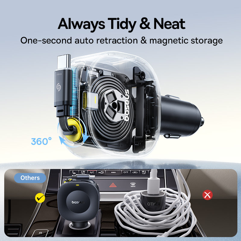 Baseus PrimeTrip VR2 Car Charger with Retractable Cable C+C 30W