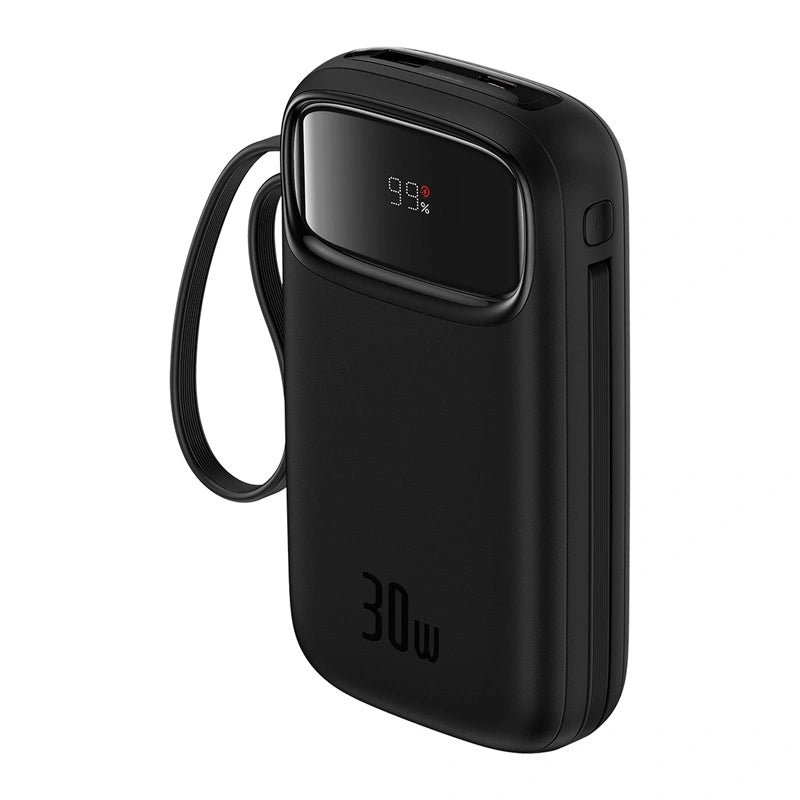 Baseus QPow 2 Digital Display Fast-Charging Power Bank with 2 Built-in Type-C Cable 20000mAh 30W