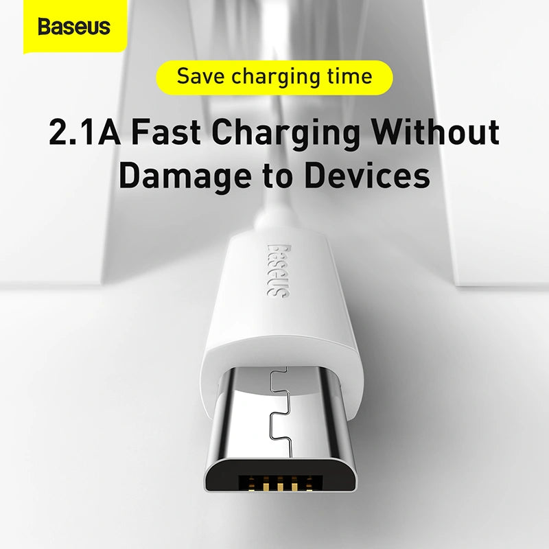 Baseus Simple Wisdom Data Cable Kit USB to Micro 2.1A (2PCS/Set) 1.5m