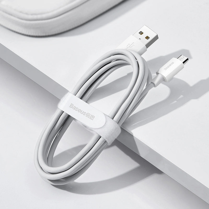Baseus Simple Wisdom Data Cable Kit USB to Micro 2.1A (2PCS/Set) 1.5m