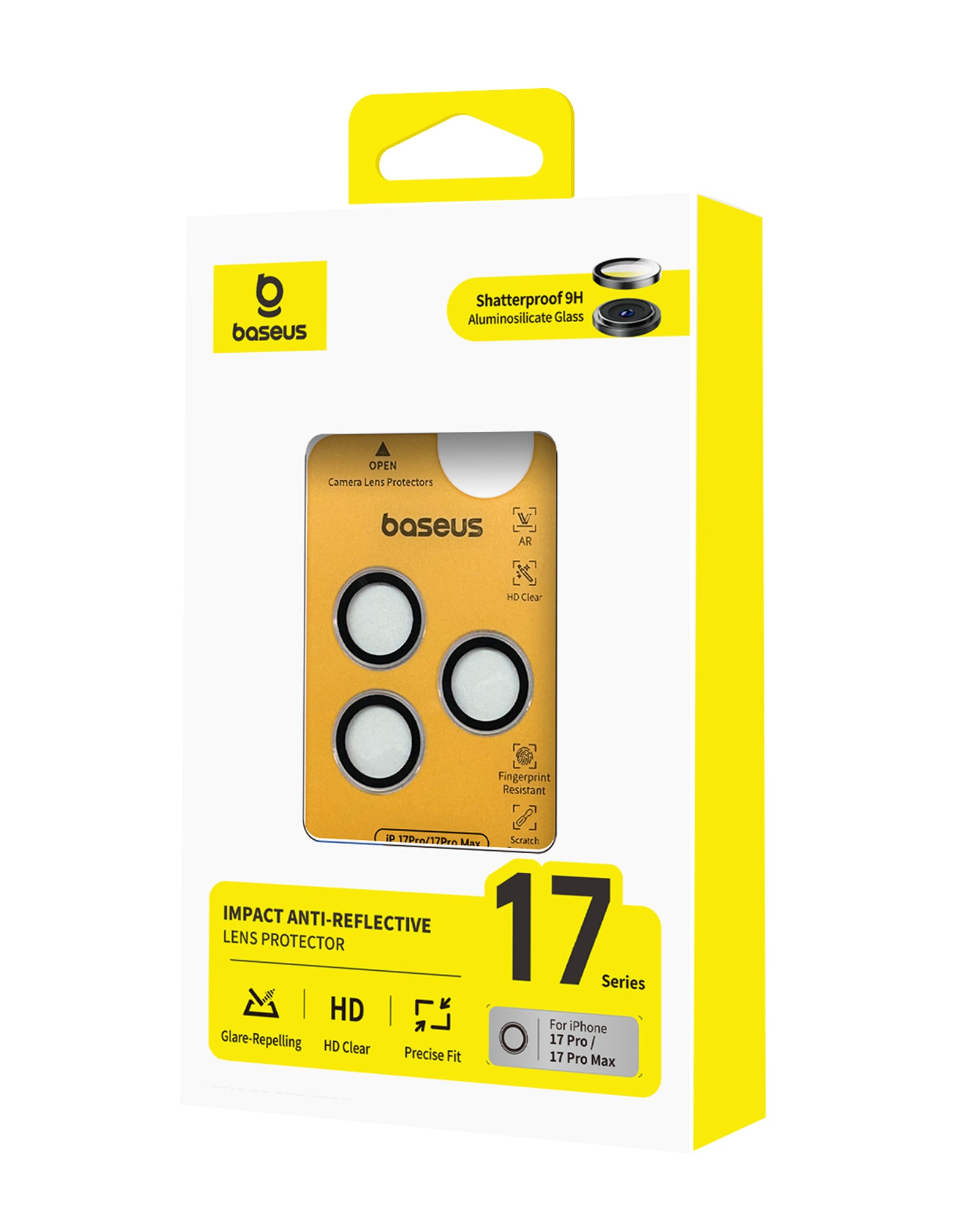 Baseus iPhone 17 Series Impact Anti-Reflective HD Lens Protector Clear