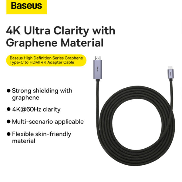 Baseus High Definition Series Graphene Type C to HDMI 4K Adapter Cable
