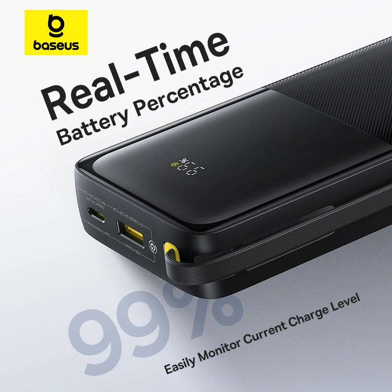 Baseus Bipow 2 Digital Display Power Bank 20000mAh 20W With Built-in Type C Cable