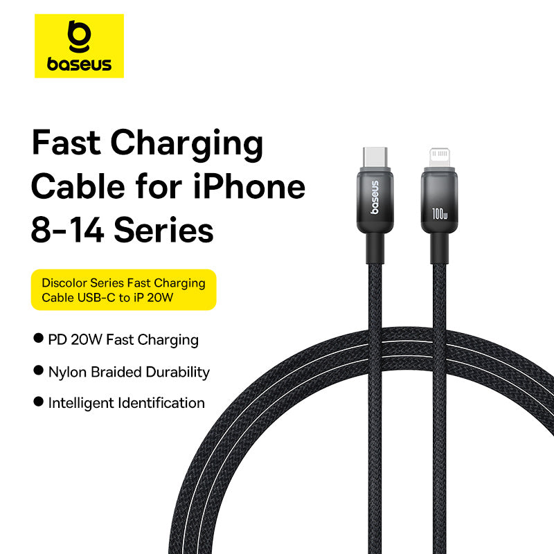 Baseus Discolor Series Fast Charging Cable USB-C to iP 20W