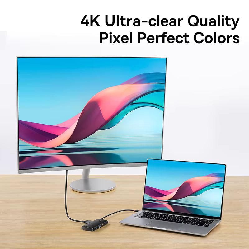 Baseus Lite Series 6-Port Type-C HUB Docking Station (Type-C to HDMI+USB3.0*2+Type-C Data+SD/TF) Black 