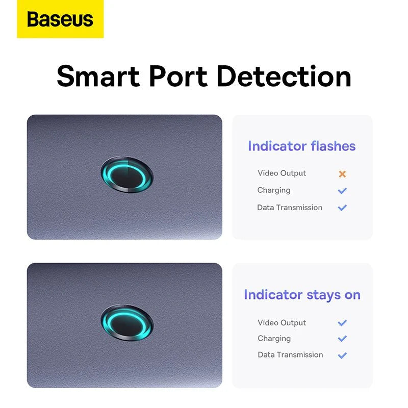Baseus UltraJoy Series 7-Port HUB Docking Station Space Grey（Type-C to HDMI4K@60Hz*1+USB3.0*3+PD*1+SD/TF*1 ）