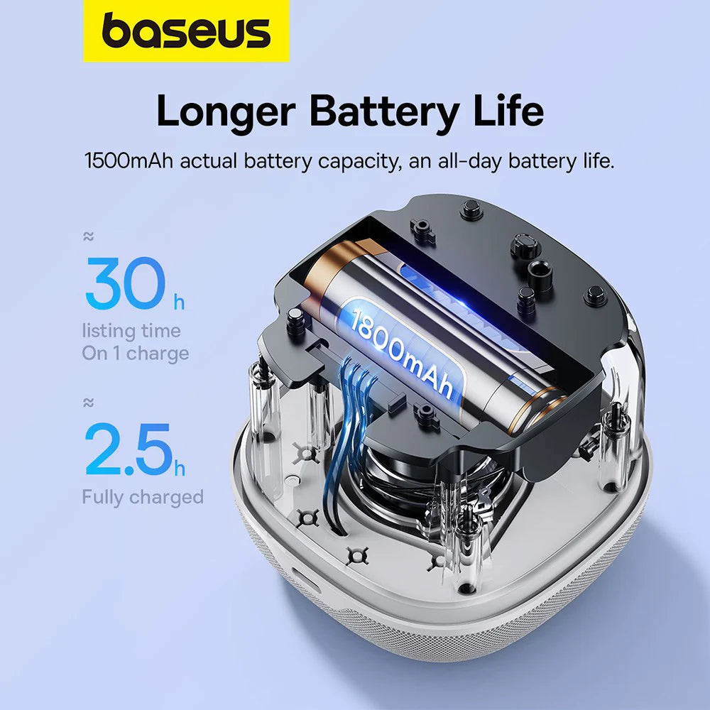 Baseus AeQur V2 Wireless Speaker Moon-White