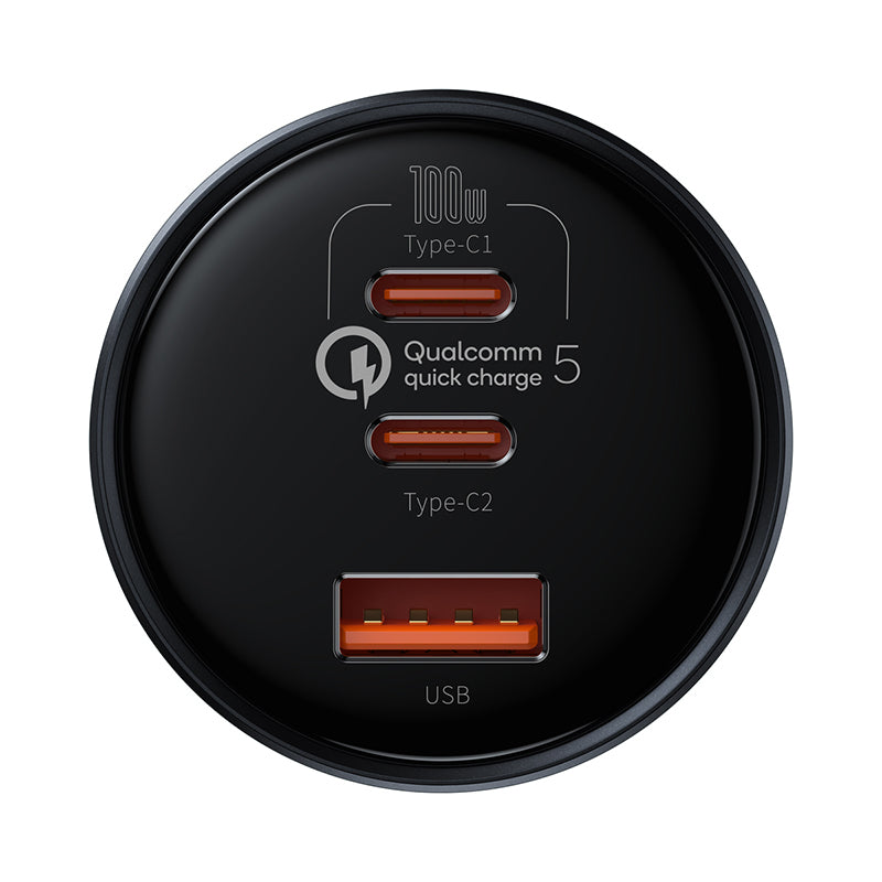 Baseus Car Charger 160W Qualcomm Quick Charge 5 Technology 2C+U With 100w Type-C Cable