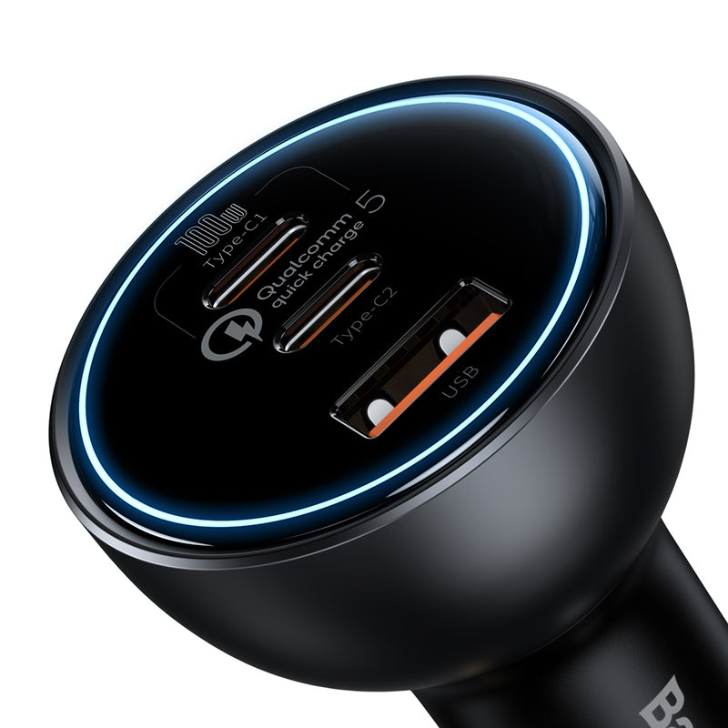 Baseus Car Charger 160W Qualcomm Quick Charge 5 Technology 2C+U With 100w Type-C Cable