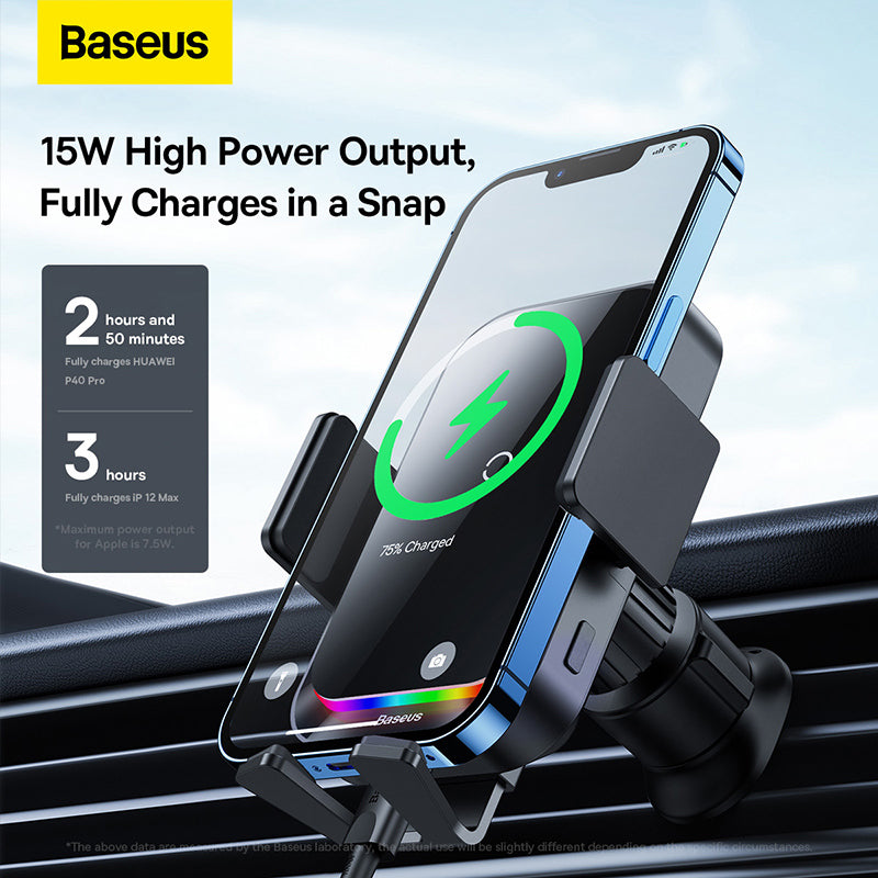Baseus Halo Electric Wireless Charging Car Mount 15W
