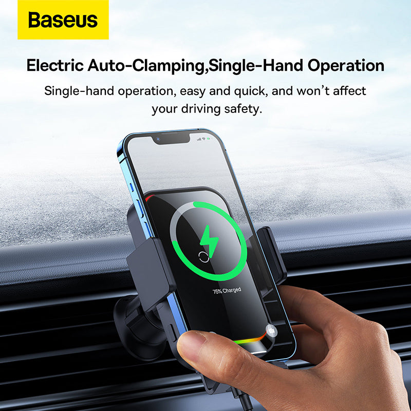 Baseus Halo Electric Wireless Charging Car Mount 15W