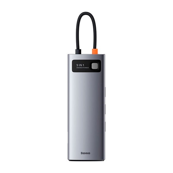 Baseus Metal Gleam Series 9-in-1 Multifunctional Type-C HUB Docking Station Space Gray（Type-C to  HDMI*1+USB3.0*3+PD*1+RJ45*1+SD/TF*1+VGA*1)
