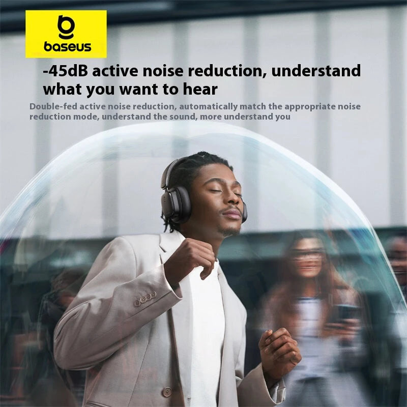 Baseus Bowie H1s Pro ANC Headset bluetooth 5.4 Headphone -45dB Active Noise Cancelling Dual Mic Noise Reduction