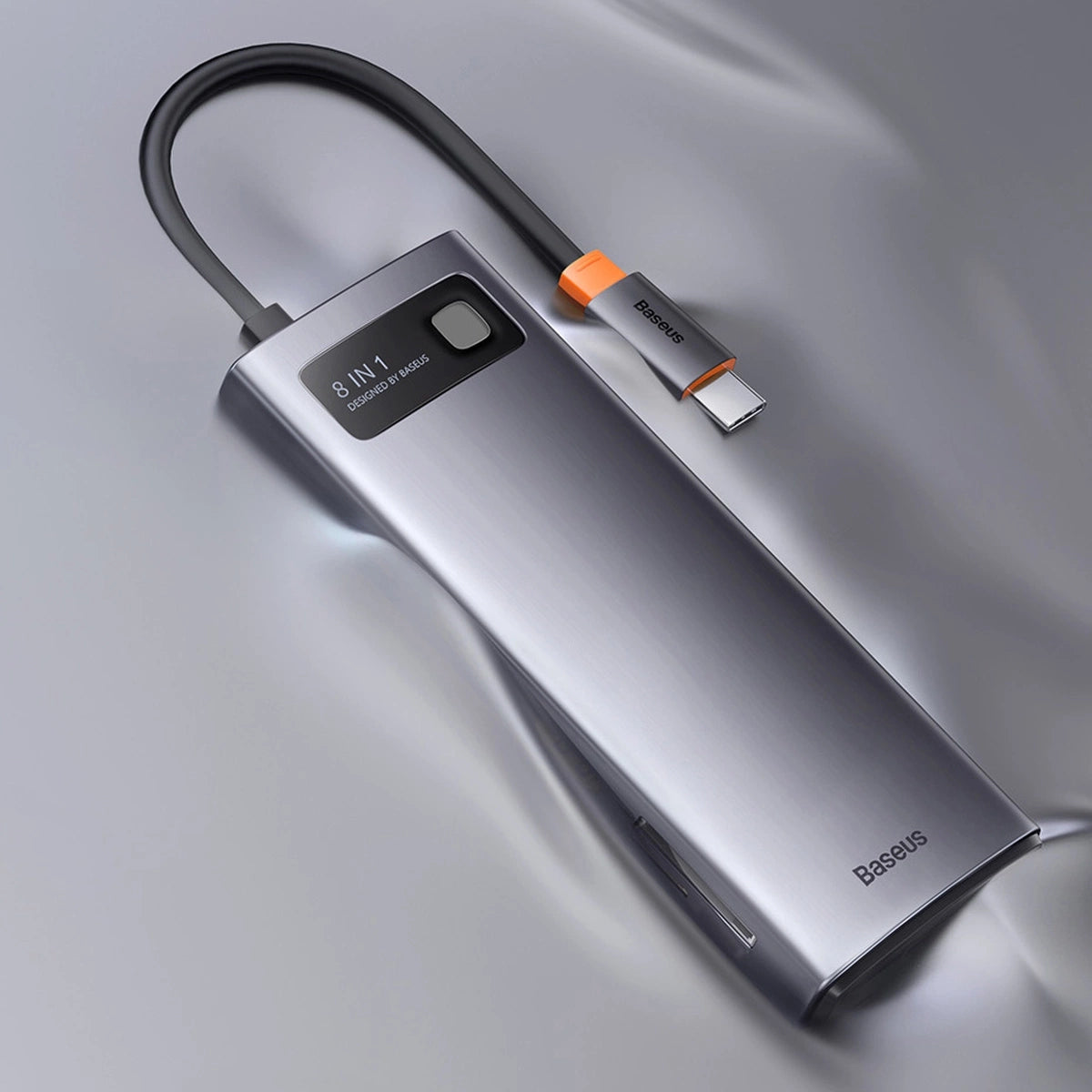 Baseus Metal Gleam Series 8-in-1 Multifunctional Type-C HUB Docking Station Space Gray Type-C to HDMI4K@60Hz*1+USB3.1*3+PD*1+RJ45*1+SD/TF*1)