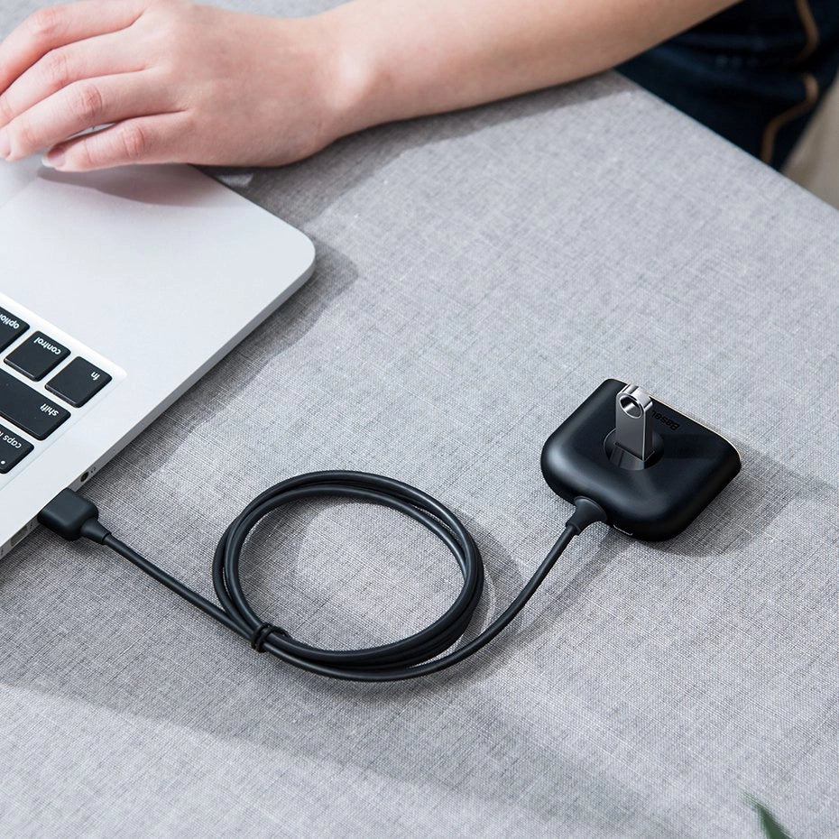 Baseus Square round 4 in 1 USB HUB Adapter(USB3.0 TO USB3.0*1+USB2.0*3) 1m