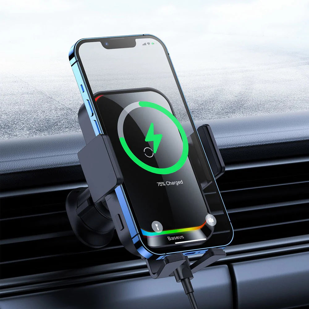 Baseus Halo Electric Wireless Charging Car Mount 15W
