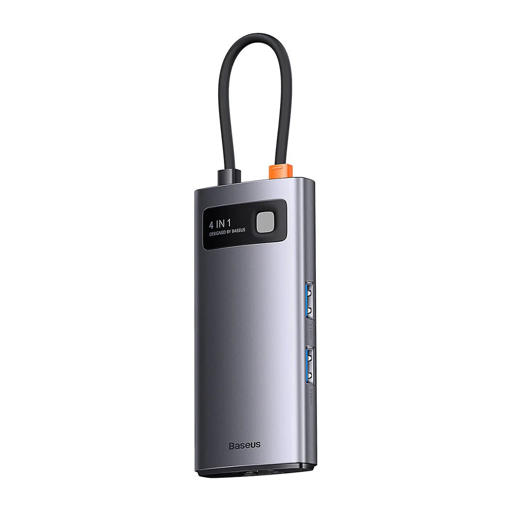 Baseus Metal Gleam Series 4-in-1 Multifunctional Type-C HUB Docking Station（ Type-C to  HDMI*1+USB3.0*1+USB2.0*1+PD*1）